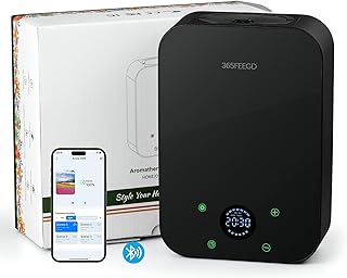 Waterless Oil Diffuser - Pure Essential Oil Diffuser with App Control - 150ml/1700 Sq.Ft. Coverage for Effective Aromatherapy in Home/Office/Hotel (Black)