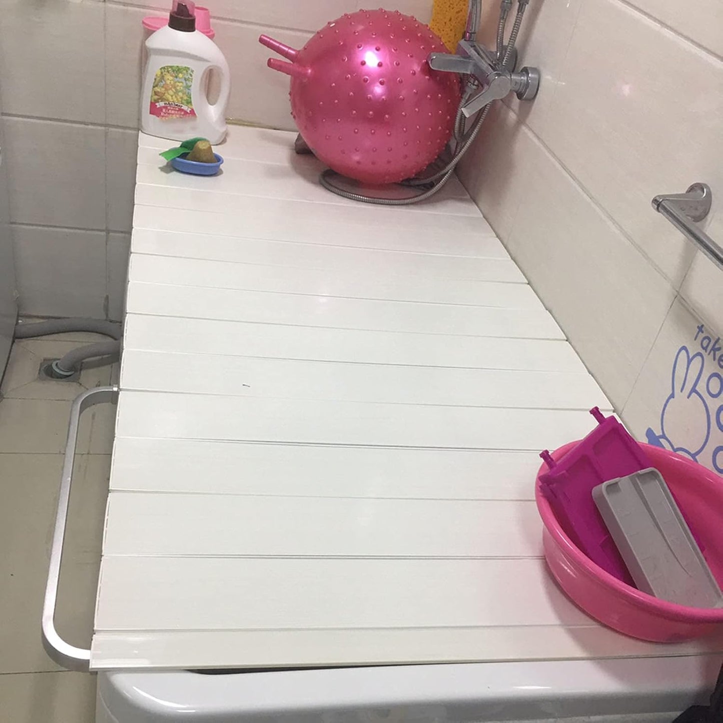 Bath Trays Bathtub Tray Bathroom Shelf Anti-dust Folding Dust Board Bathtub Insulation Cover Bathtub Caddy Bridge Shelf with Book or Tablet Stand (80x160cm)