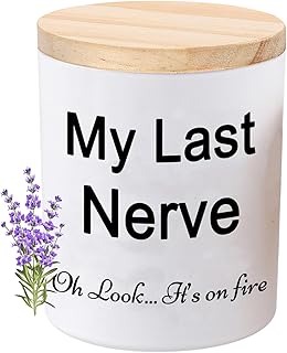BFJLIFE Candles Gifts for Women Funny Unique Mothers Day Christmas Birthday Self Care Relaxation Spa Gag Gifts for Sister Best Friend My Last Nerve Lavender Scented Soy Candle