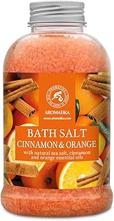 Cinnamon & Orange Aromatherapy Salt – 21.16 oz (600 g) – with Orange and Cinnamon Essential Oils – Natural Bath Soak – Relaxation & Body Care