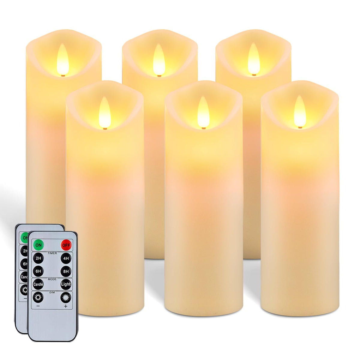 5plots 7"x 2.2" Flickering Flameless Candles