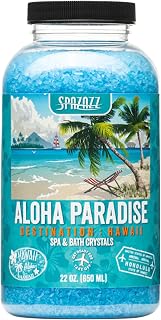 Spazazz Destinations - Hawaii - Aloha Paradise - Natural Spa & Bath Salt Aromatherapy Crystals 22oz -Skin Softener - Safe For Your Hot Tub & Kids