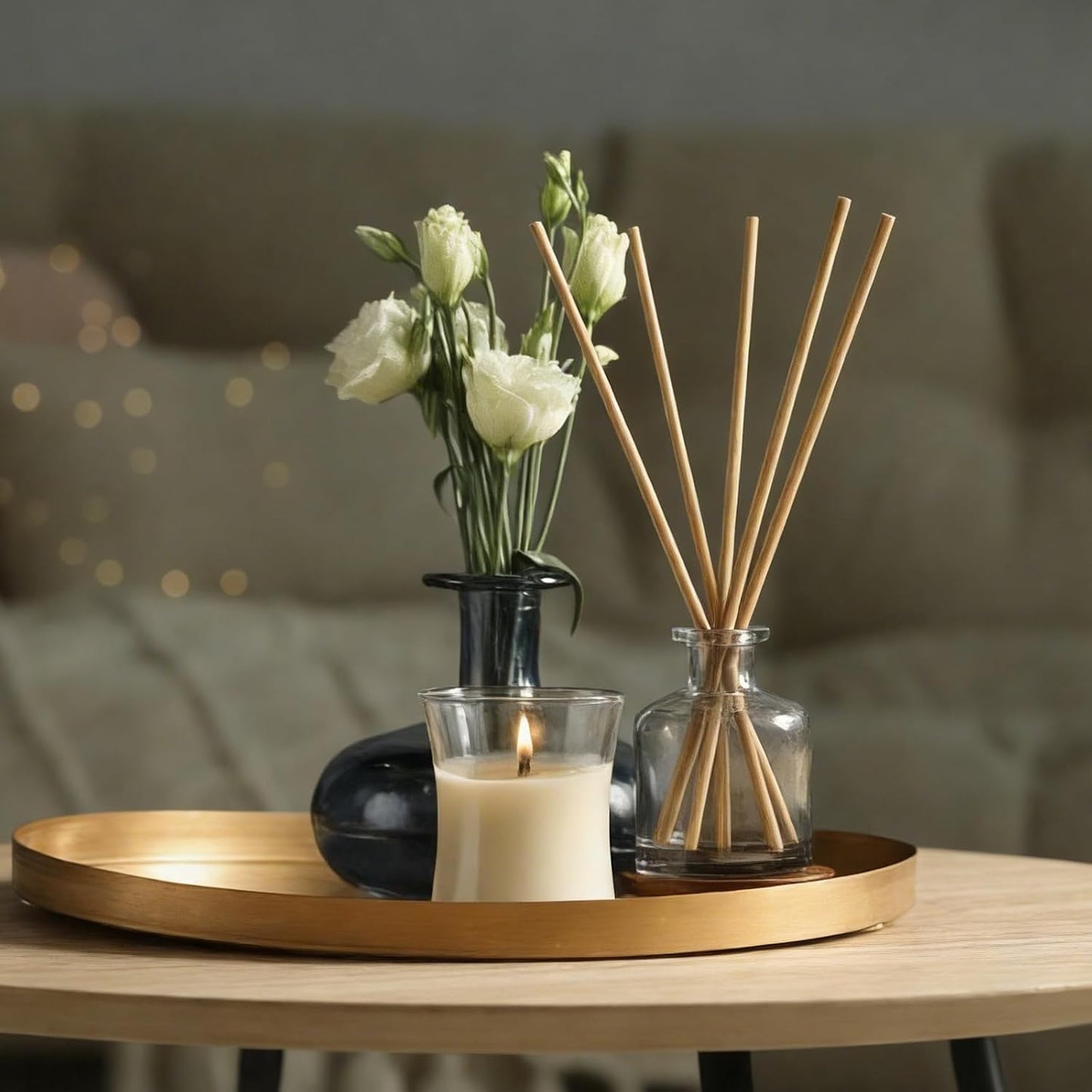 400 Pcs Reed Diffuser Sticks Natural Rattan Wood Sticks Essential Oil Aroma Diffuser Replacements Refill Sticks Scented Oil Sticks for Aroma Fragrance Aromatherapy Home Fragrance
