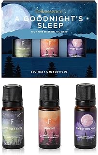 Folkulture Sleep Essential Oils Set for Diffuser | Set of 3 Aromatherapy Oils for Relaxation & Bedtime | Lavender, Eucalyptus & Rosemary | Calm Home Fragrance & Self-Care Gift