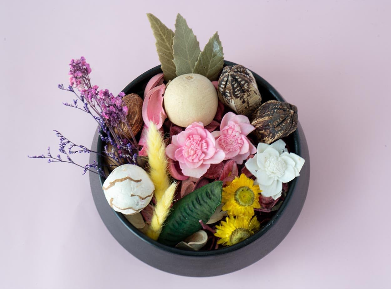 Qingbei Rina Potpourri Bags,Lavender/Rose Scent Potpourri Bowl Filler, Spring Decorative Dried Flowers,Home Fragrance Sachet Petals,Pink Vase Fillers(20 oz)