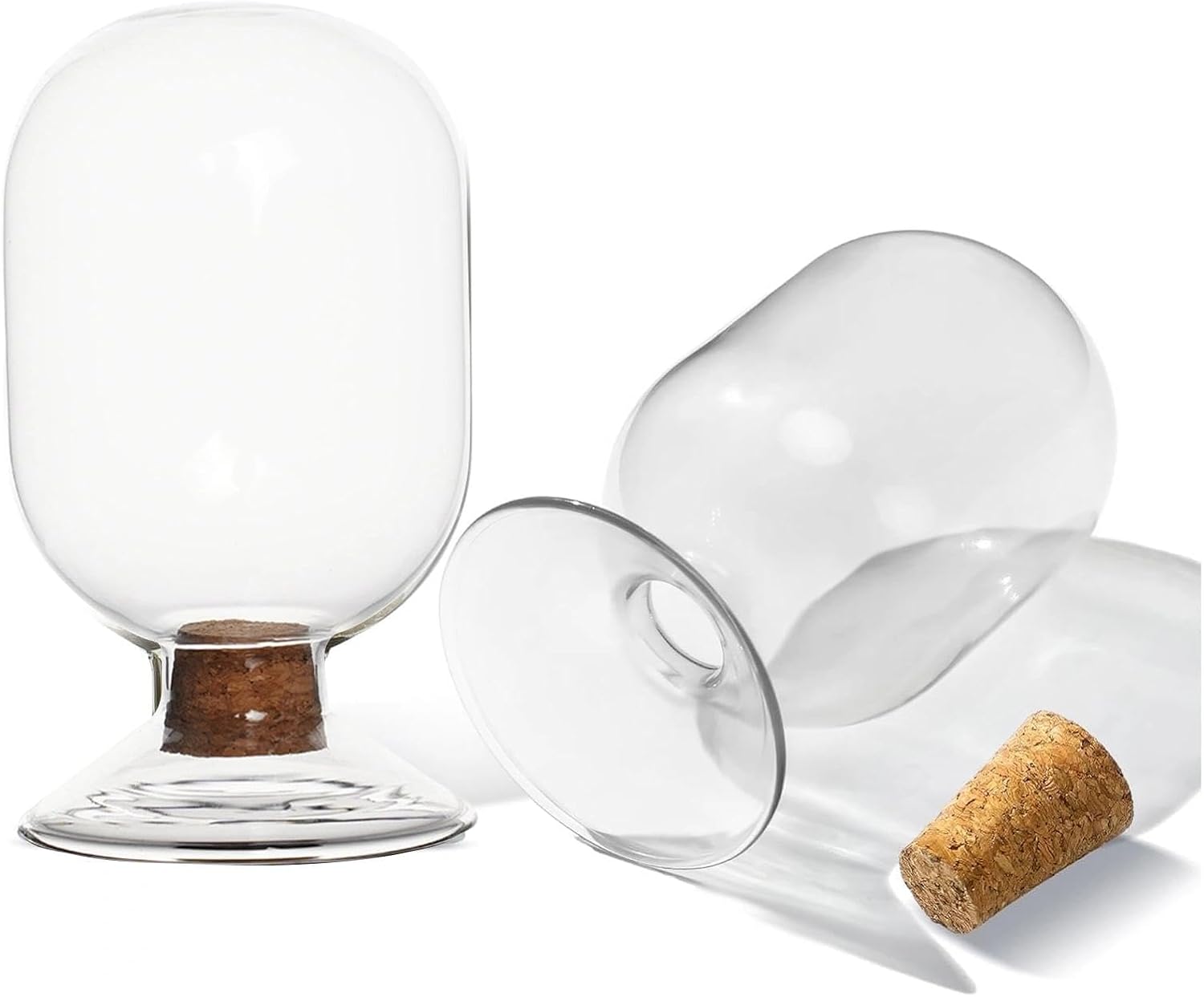 Glass Match Holder with Cork Lid, 2.87" x 5" Airtight Match Holder for Candles, Complete Matches Storage Jar for Fireplace, Decorative Coffee Table Decor, Housewarming Gift (Matches NOT Included)