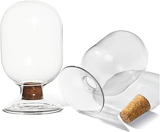 Glass Match Holder with Cork Lid, 2.87" x 5" Airtight Match Holder for Candles, Complete Matches Storage Jar for Fireplace, Decorative Coffee Table Decor, Housewarming Gift (Matches NOT Included)