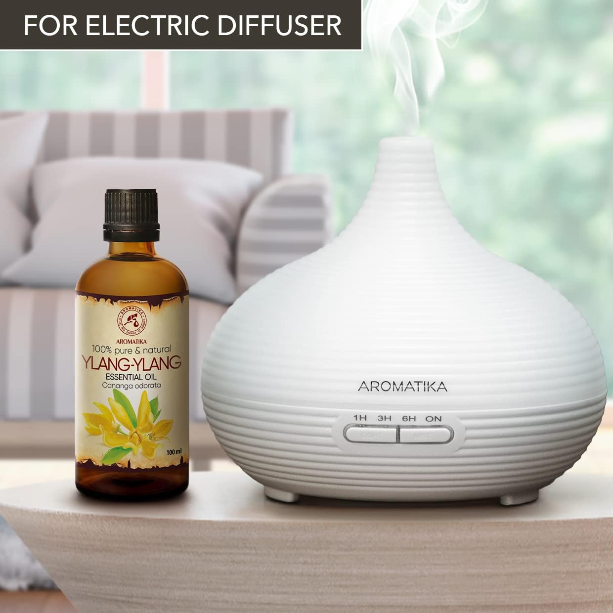 Ylang Ylang Essential Oil 3.4 Fl Oz - Cananga Odorata - Aromatherapy Essential Oils - 100% Pure Oil for - Skin & Hair Care - Oil Diffusers - Humidifier - Good Mood - Relaxation Gift for Women