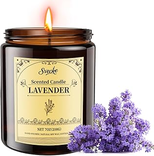 Lavender Scented Candles, 7oz Soy Wax Candle, Long Lasting Aromatherapy Jar Candle for Home, Scented Long Burning Candle Gift for Women and Men
