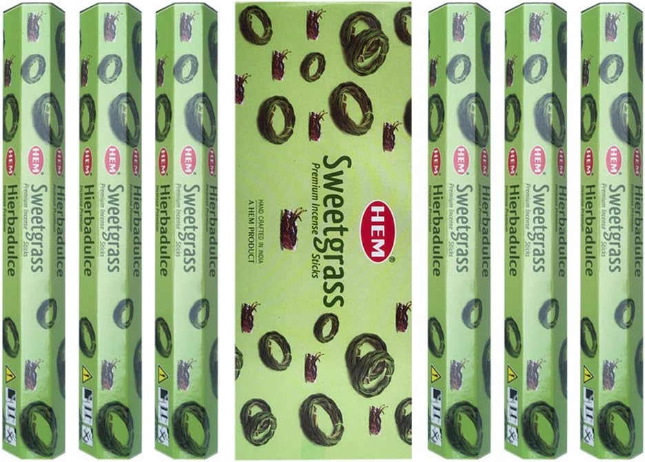 Sweetgrass Incense Sticks and Incense Stick Holder Bundle Sweet Grass Insence Insense Hem Incense Sticks