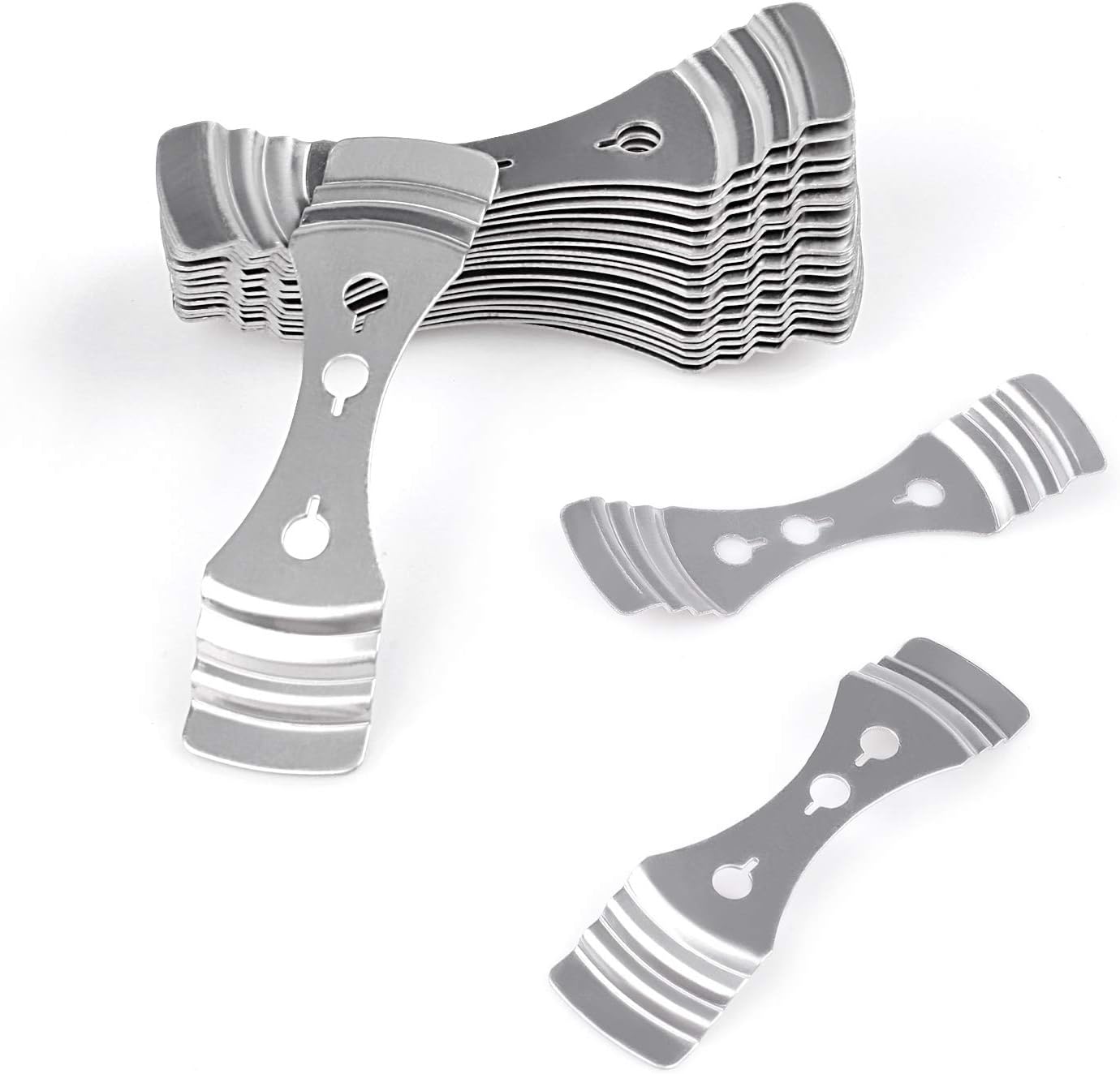 DINGPAI 20pcs Metal Candle Wick Centering Devices, Silver Stainless Steel Candle Wick Holder