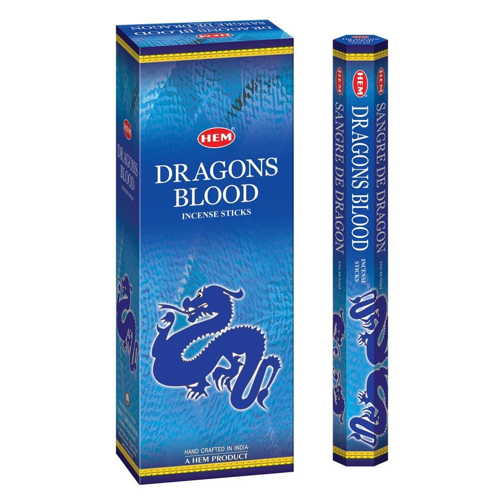 HEM Dragons Blood Blue Incense Sticks | Natural, Pure House & Flower Powder | Aromatherapy Incense For Air Purifier, Cleanness The Aura & Relieving Stress | Gift Set, 120 Count (Pack of 1)