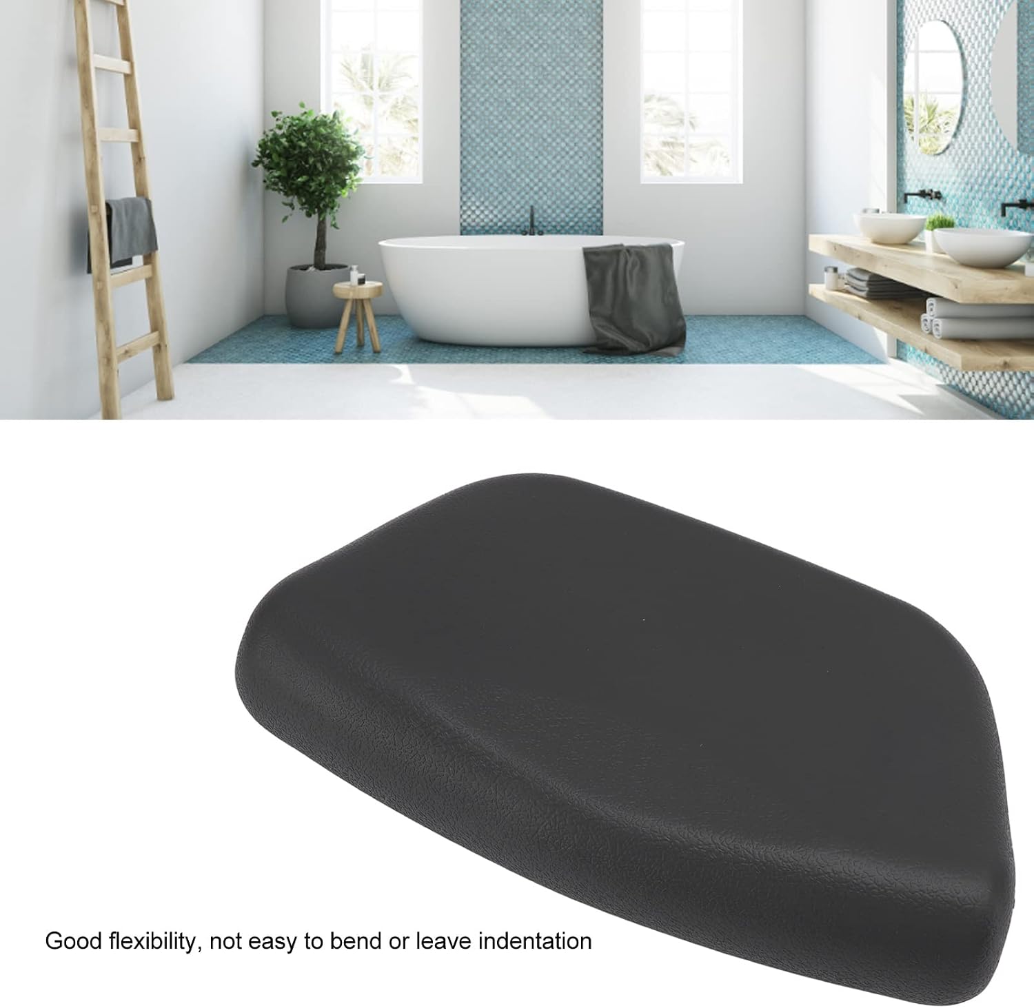 Bath Pillow for Tub, Silicone Small Bath Pillow with Non Slip Suction Cups, Relaxing Spa Essentials Bathtub Cushion for Bathtub, Hot Tub, Home Spa, Neck Head and Back Support