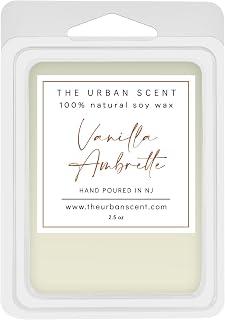 Vanilla Ambrette Wax Melts – Scented Soy Wax Melts, Spiced Vanilla & Soft Woods Home Fragrance, 6 Cube Clamshell, 2.5 oz