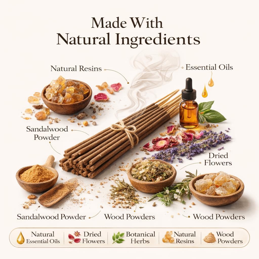 Incense Sticks Variety Pack, 150 Count – Nag Champa, Sandalwood, Lavender, Rose, Oud, Dragon Blood, Jasmine, Pineapple, Floral Harmony & Fruity Burst | 10 Scents × 15 Sticks | Natural Incense Set