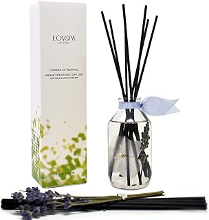Reed Diffuser Set, Lavender De Provence Scented Oil Diffuser with Sticks, Home Fragrance Accessories for Bathroom Shelf Decor, Aroma Diffusers for Home or Office Desk, USA Made