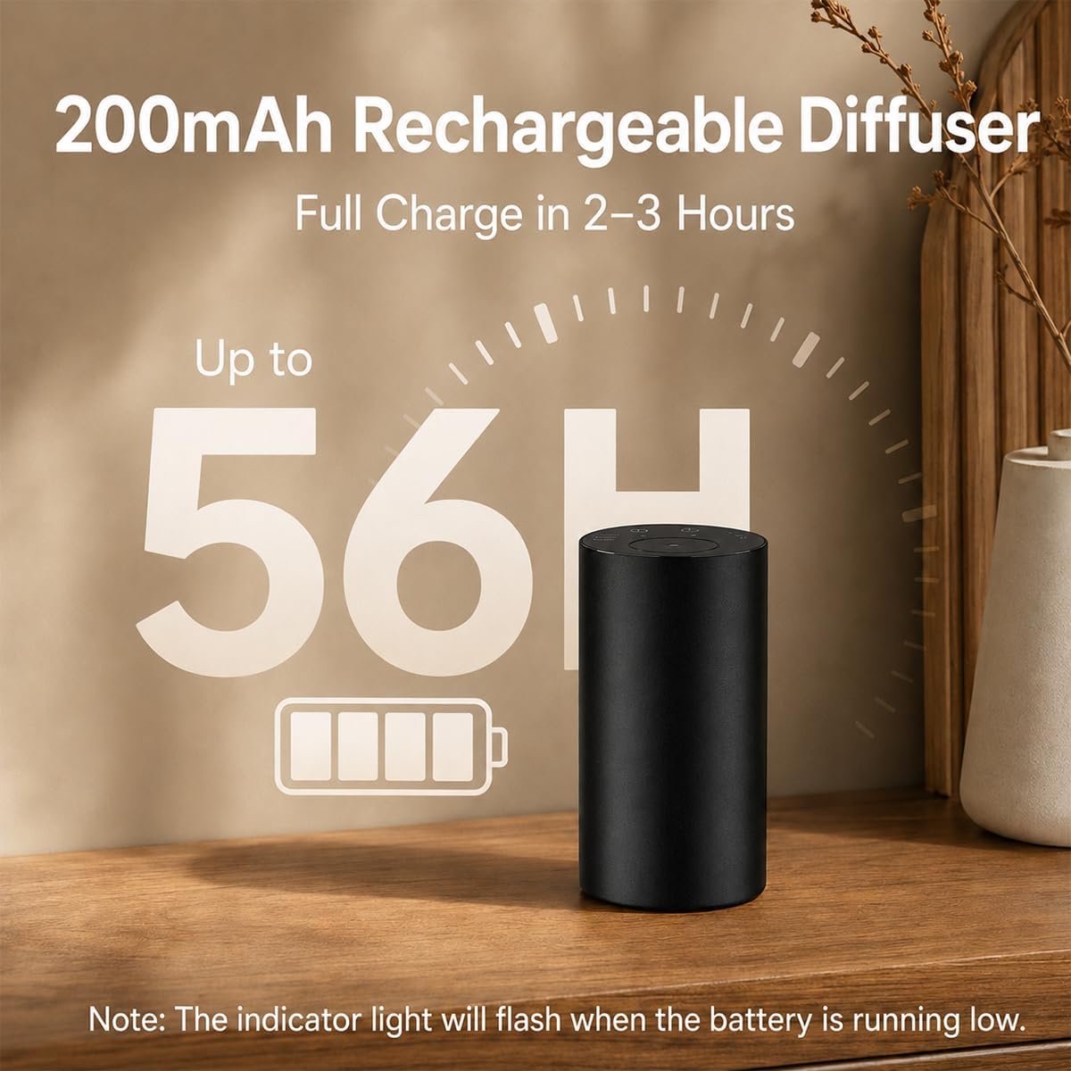 Oxdigi Waterless Essential Oil Diffuser, Portable Scent Air Machine with Timer & 3 Mist Modes for Home, Car, Office, Bedroom and Hotel, Black