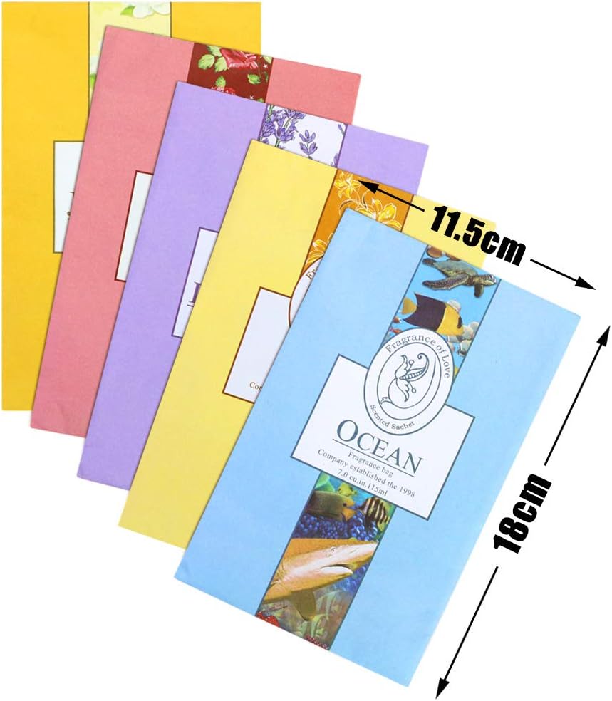 15 Pack Closet Air Freshener, Flower Scented Sachets Bags for Drawer and Closet, Fresh Scents Freshener with Hanger
