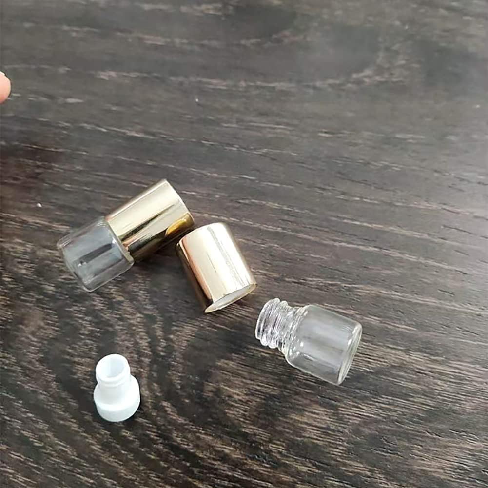 12Pcs Gold Glass Roll on Bottles, 1ml, Refillable Essential Oil Aromatherapy Vials, Mini Roller Container for Cosmetic