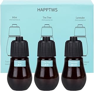 HAPPTWS 3-Pack Essential Oil Kit - Diffuser Oil Use to HAPPTWS Waterless Diffuser Mint/Tea Tree/Lavender