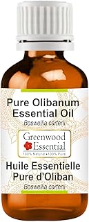 Greenwood Essential Olibanum Essential Oil (Boswellia carterii) Pure | Non-Sticky | Non-Greasy | Lightweight | Men & Women | All Skin Types | Steam Distilled 10ml (0.33 oz)