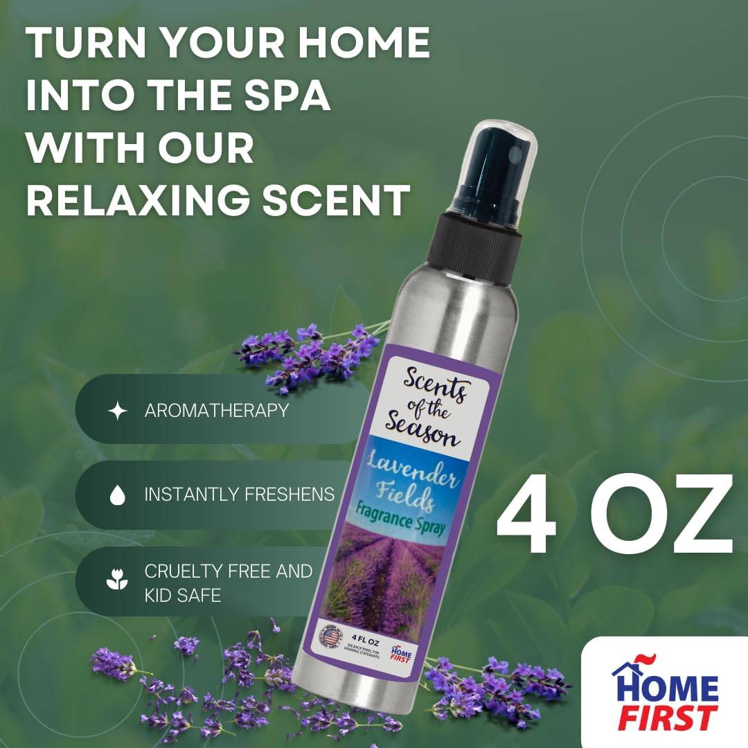 Essential Oil Fragrance Spray, Lavender, 4 oz — Natural Room and Fabric Mist for Home, Office, and Bedding