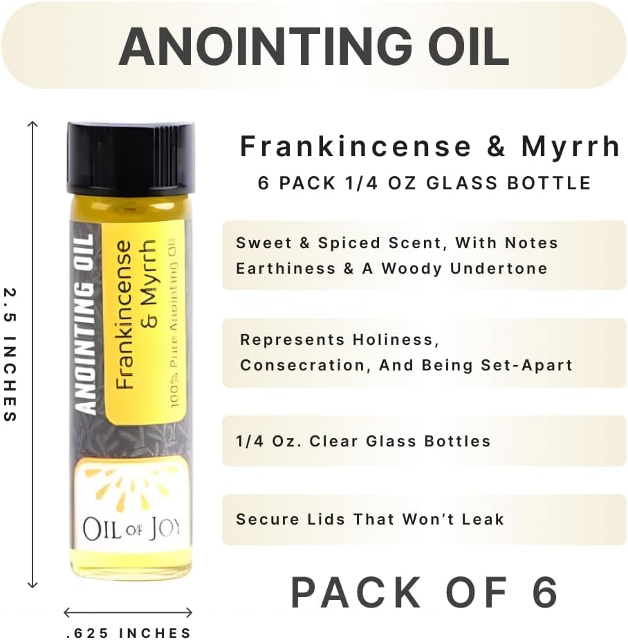 Swanson Christian Products Anointing Oil - Frankincense and Myrrh - 1/4 Ounce - Package of 6