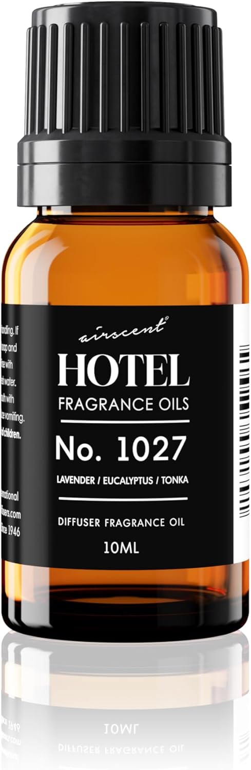 AirScent Hotel Diffuser Oil No. 1027 Inspired by The Zen Hotel Scent - Premium Fragrance Oil for Ultrasonic and Waterless Diffusers and Crafting - 10 mL, 0.34 fl oz Glass Bottle with Dropper