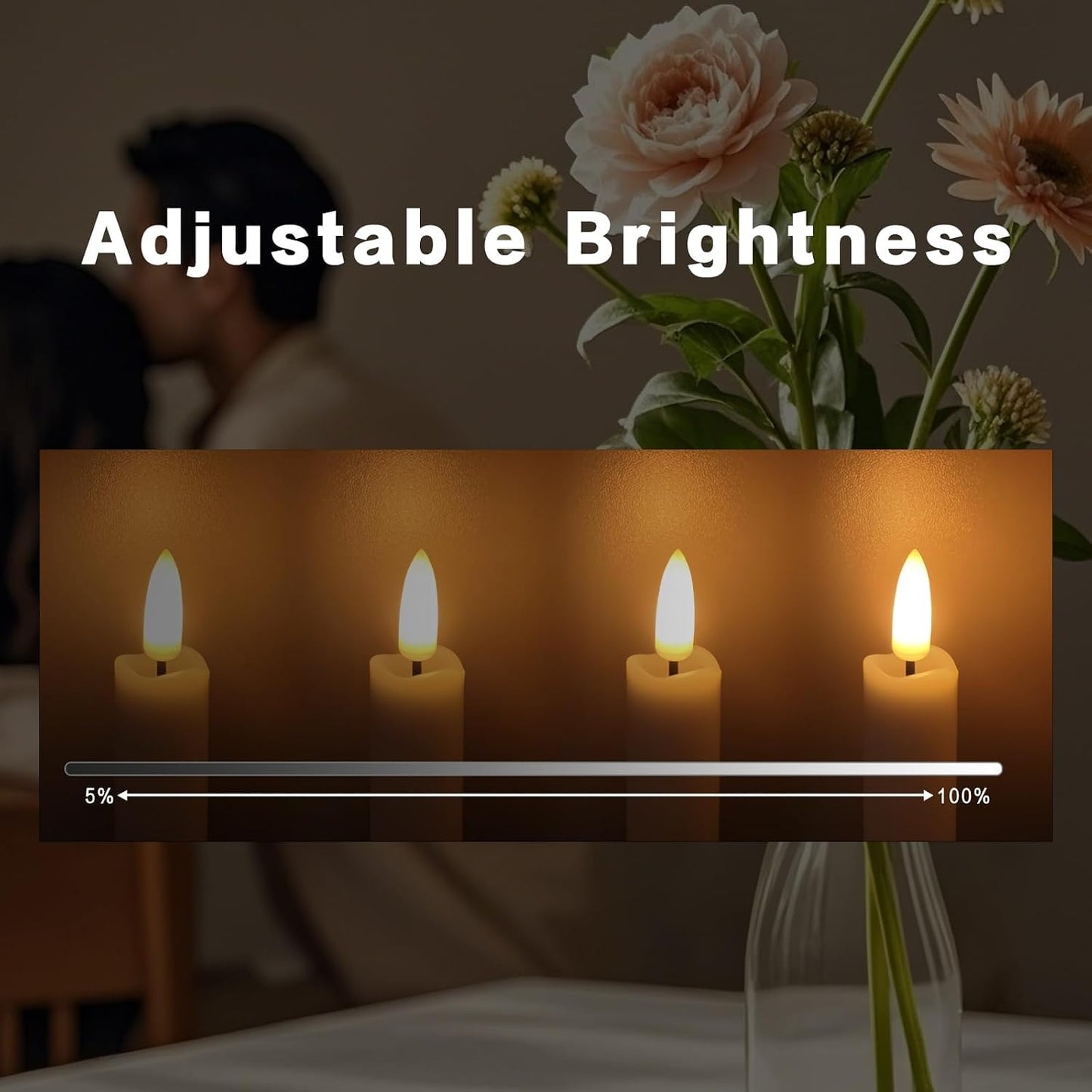 6.7 Inch Flameless Taper Candles with Remote and Timer, 6 Pack Battery Operated LED, 3D Flickering Flame Electric Candlesticks for Wedding Christmas Home Window Fireplace Decor, Ivory