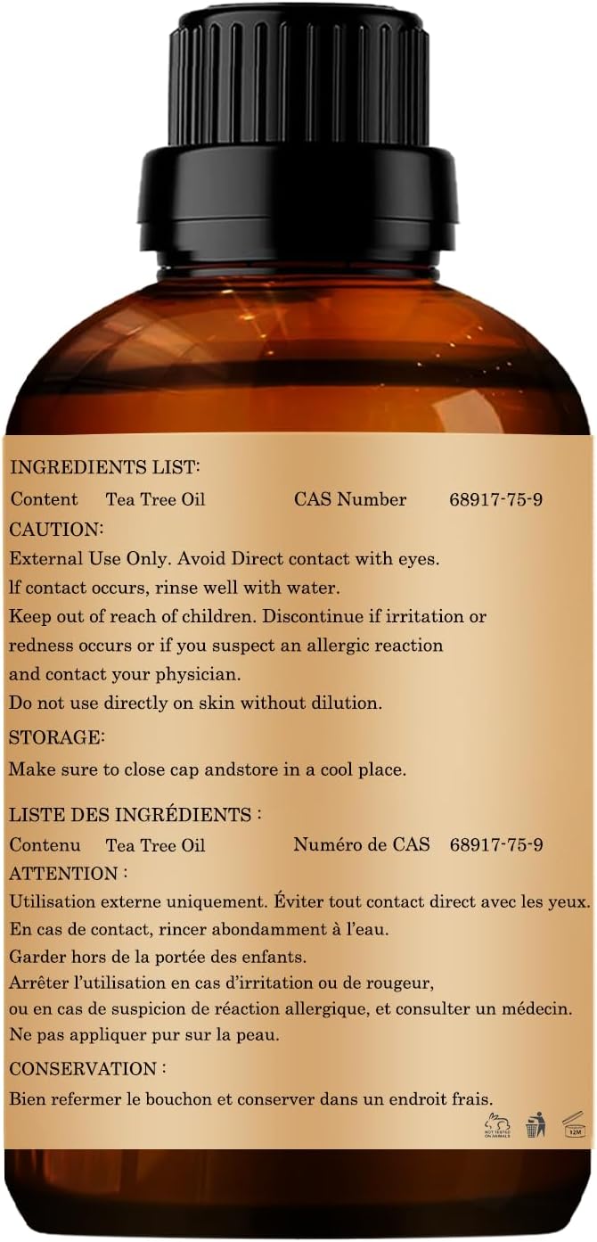Tea Tree Essential Oils 60ML, 100% Pure and Natural Essential Oil for Aromatherapy Diffuser - 2 Fl Oz/Tea Tree