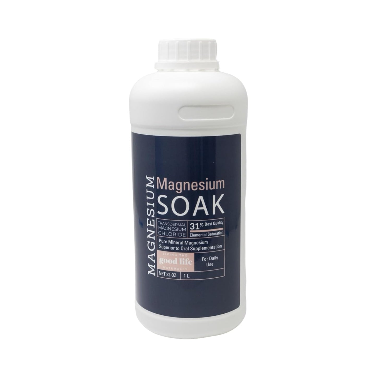 Magnesium Soak - 100% Pure Zechstein Transdermal Magnesium Oil Bath Soak for Relaxation, Skin Health, and Wellness - Magnesium Foot Soak and Bath Soak - 32oz