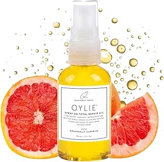 QTICA Oylie Spray On Total Repair Body Oil | Lightweight Spray Oil with Natural Jojoba & Argan Oil for Instant Moisture Smooth Finish Deep Hydration Soft Supple Looking Skin 2oz (Grapefruit Surprise)