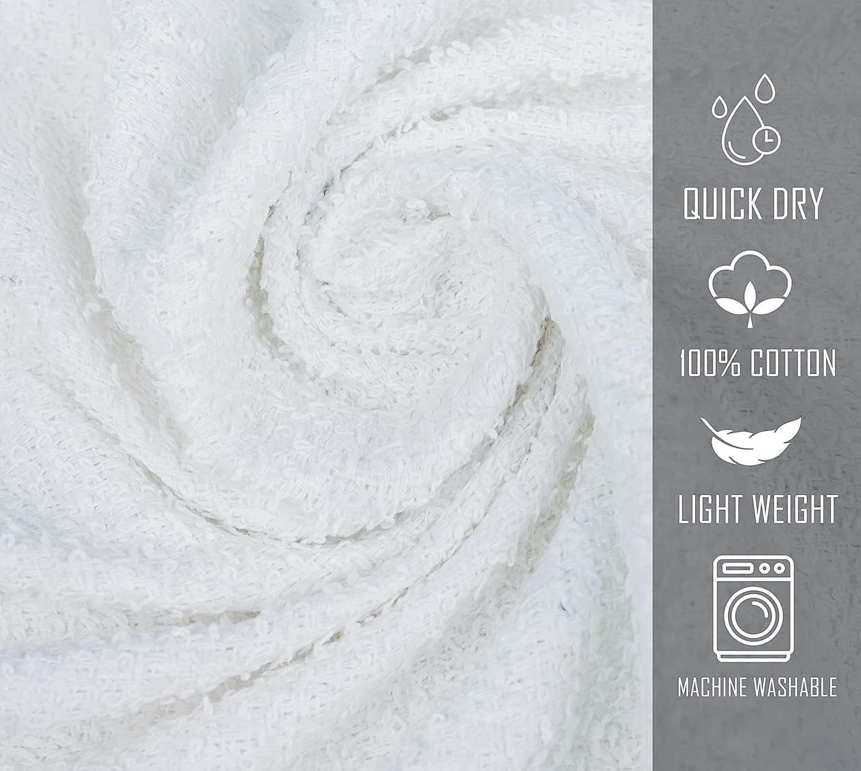 100% Cotton Bath Towel Set Pack of 24|500 GSM|Soft Large Bath Towel|Super Absorbent|Quick Dry|Ideal for Pool Home Gym Spa Hotel|Perfect for Daily Use|Bath Towel Set 24x48 Inche|White