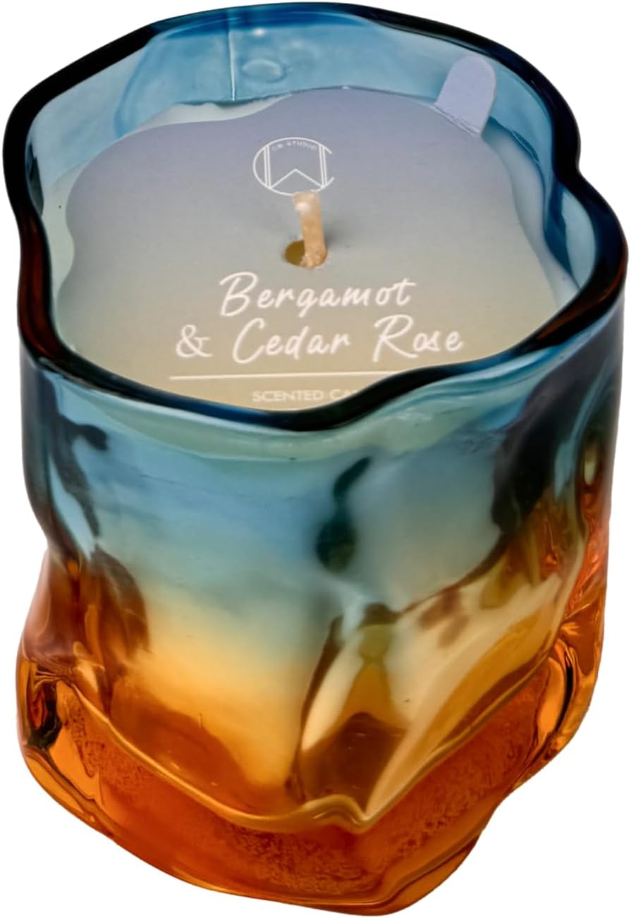 Signature Scent Ombre Jar Candle 4.5oz – CW Studio Hand-Poured Palm & Paraffin Wax, Up to 23 Hour Burn, Dust Cover Lid, Clean Burn Home Decor & Gift