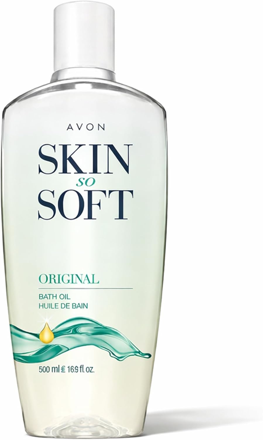 AVON Skin So Soft Original Bath Oil for Women, Moisturizing Body Oil with Jojoba Oil for Dry Skin, 16.9 fl oz Hydrating Shower Oil; Perfect as an After-Shower Skin Softener for All Adults