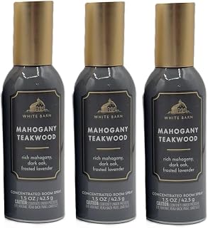 Bath and Body Works Concentrated Room Spray 1.5 oz each - Pack of 3 - Packaging May Vary (Mahogany Teakwood)