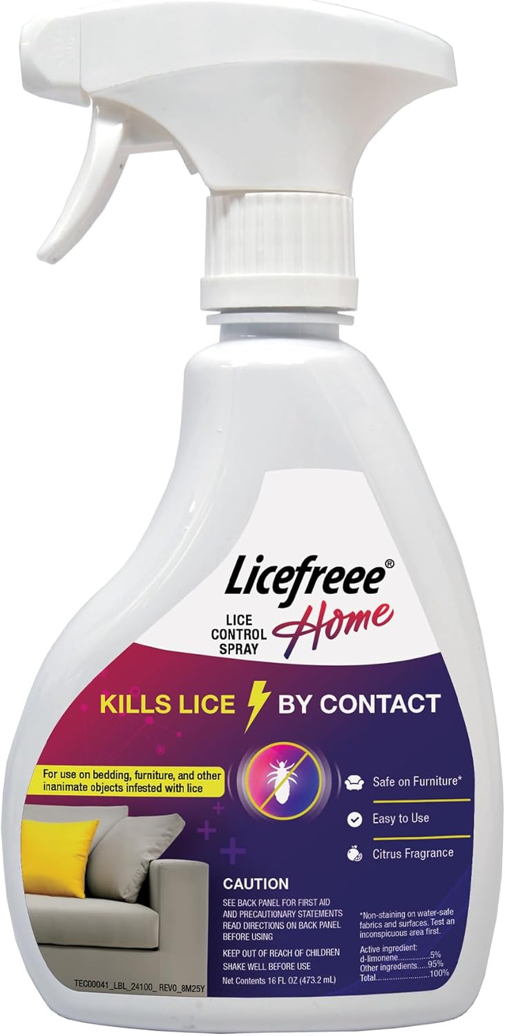 Licefreee! Home Spray, Head Lice Treatment for Furniture, Non-Staining, Lice Spray, 16 Fluid Ounce
