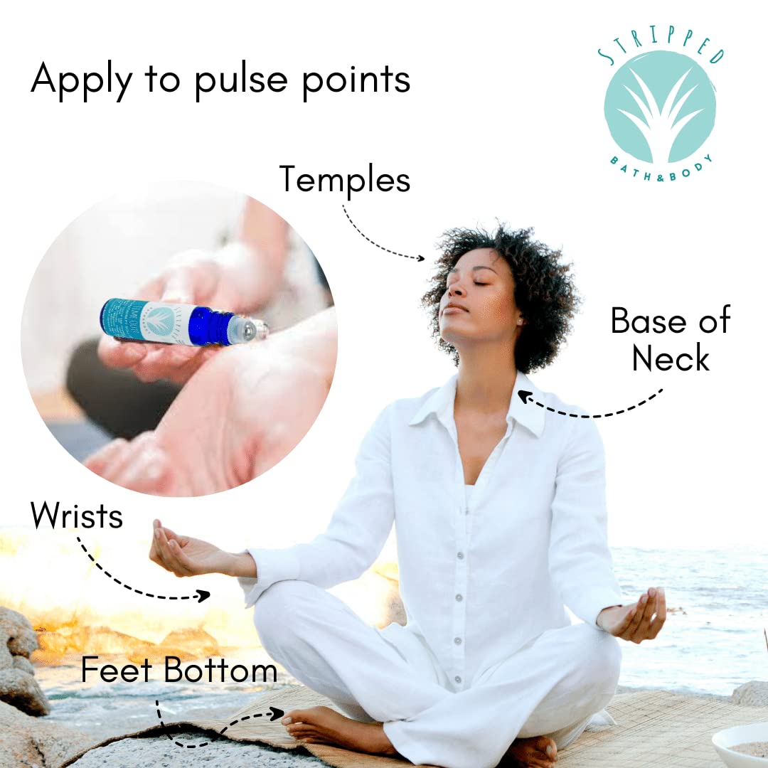 TIME OUT Aromatherapy Roll-On w/Lavender, Ylang Ylang & Cedarwood | Natural Essential Oils for Relaxation for Stress & Calming Relief | 100% Pure, Natural, Therapeutic Grade Oils | Stocking Stuffer