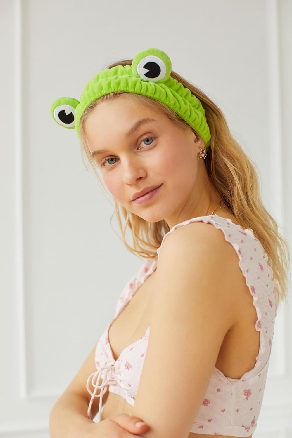 Huachi Makeup Headbands for Women for Washing Face Frog Headband Cute Spa Animal Facial Hair Band for Girls Soft Elastic Skincare Shower Head Wraps Green