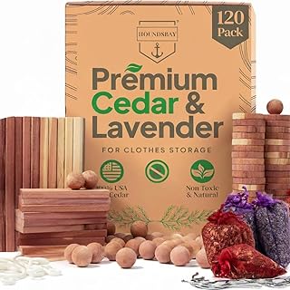 120 Variety Pack - Lavender and Cedar for Closets - Alternative for Clothes Storage - Closet Protection Scent Bags - Natural Freshner Hanger Rings - Scented Air Freshener for Closets