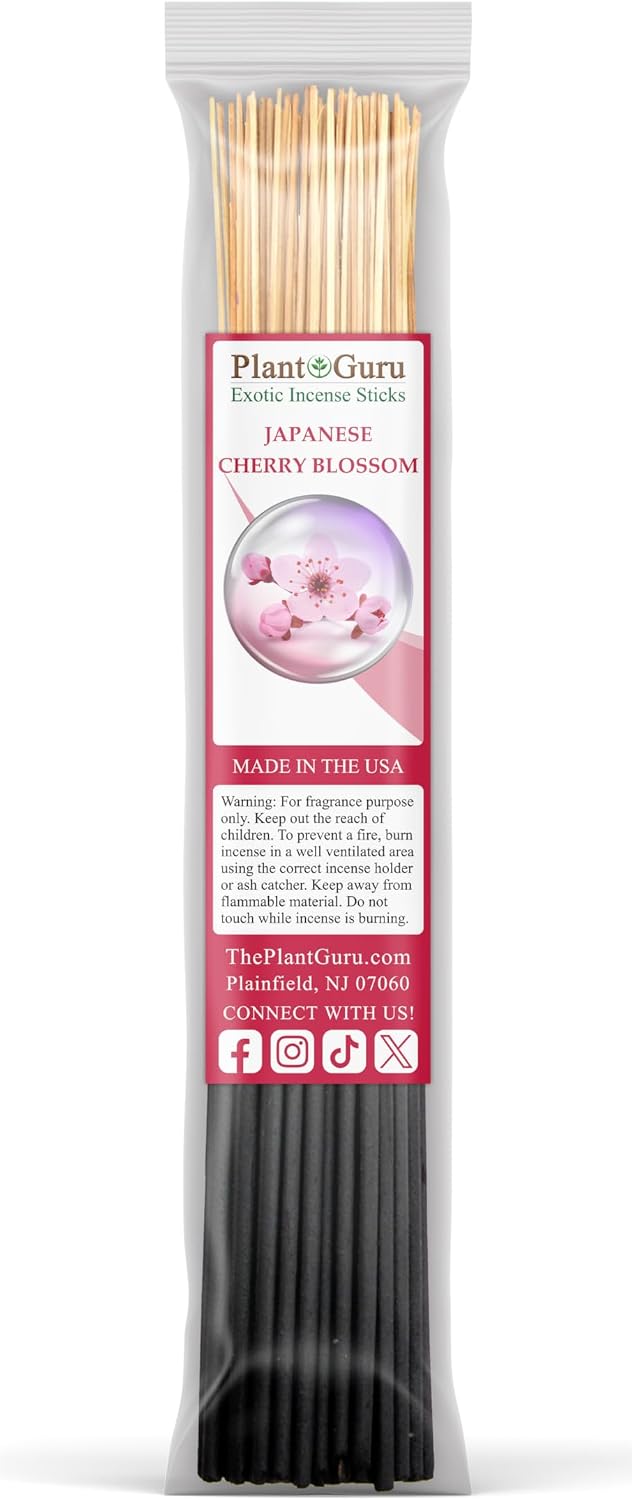 Floral Incense Sticks Variety Set Bulk 500 Pack Sampler 11" Sticks - 5 Bundles of 100 Sticks Per Bundle. Gardenia, Japanese Cherry Blossom, Jasmine, Lavender, Red Rose.