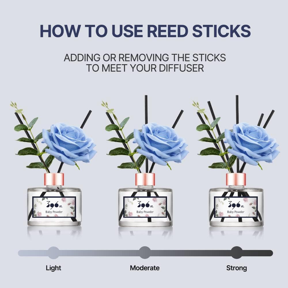 396 st. Rose Flower Reed Diffuser, Red Rose, 200ml(6.7oz) / Reed Diffuser Sets, Home Fragrance, Scented Oils, Home & Bathroom Décor