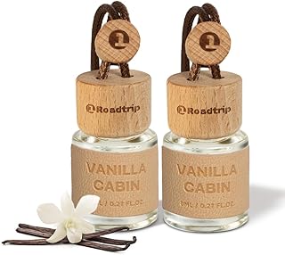 Hanging Air Freshener - Long Lasting Essential Oil Diffuser - Car Accessories for Men & Women - Pack of 2 Non-Toxic Car Air Freshener - 0.27FL OZ/8ML (Vanilla Cabin)