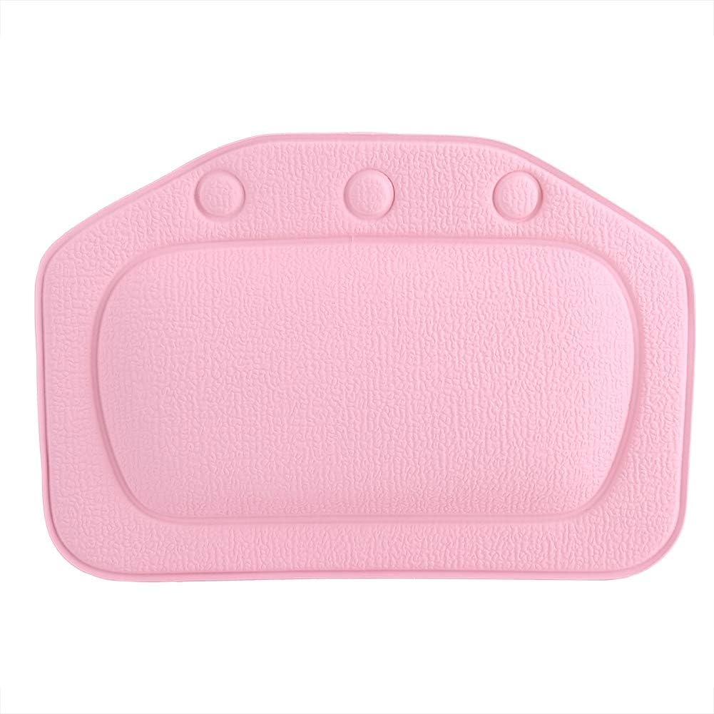 Bath Pillow, Bathtub Head Neck Support, Soft Foam Padded Spa Tub Headrest Back Shoulders Support Cushion Bathroom (Pink)