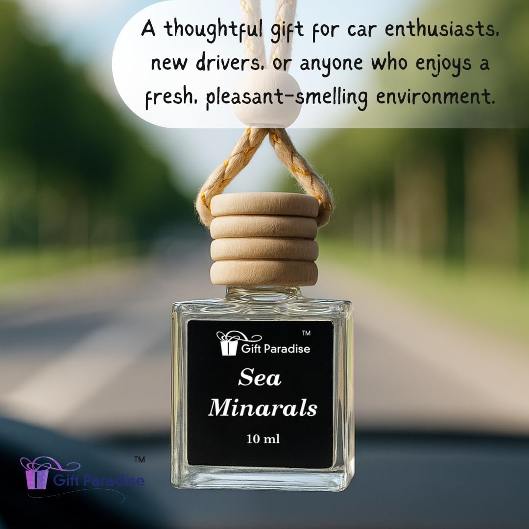 Sea Minerals Car Freshener Set of 3 – Long Lasting Premium Air Fresheners with Velvet gift bag – Refreshing Oceanic Scent for Car, Closet & Office