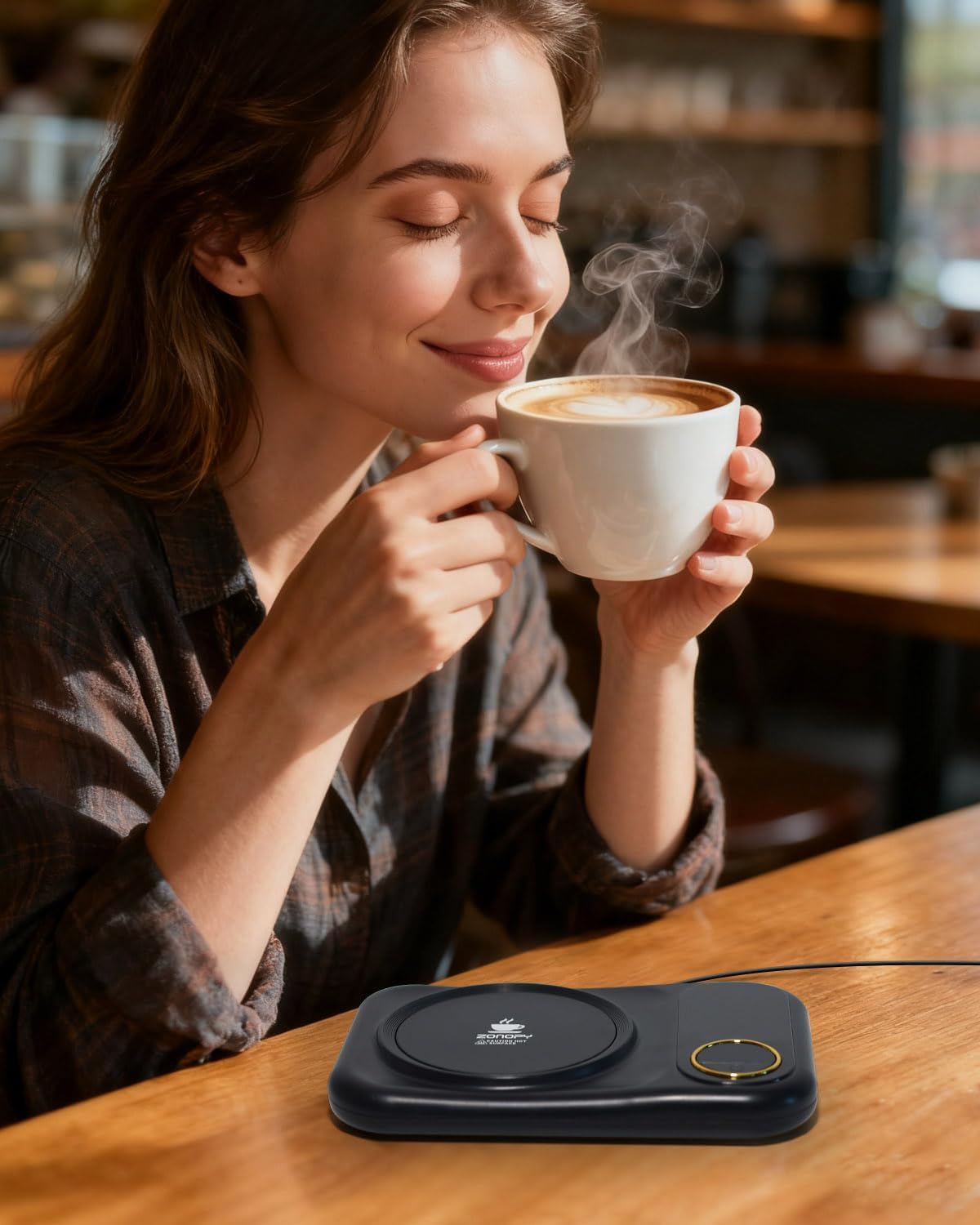 Coffee Mug Warmer, 3-Temp Settings USB Coffee Mug Warmer, 113℉/131℉/149℉ Plug in USB Candle Warmer Beverage for Coffee, Cocoa, Tea, Candle, Gift for Women Man Coffee Lover