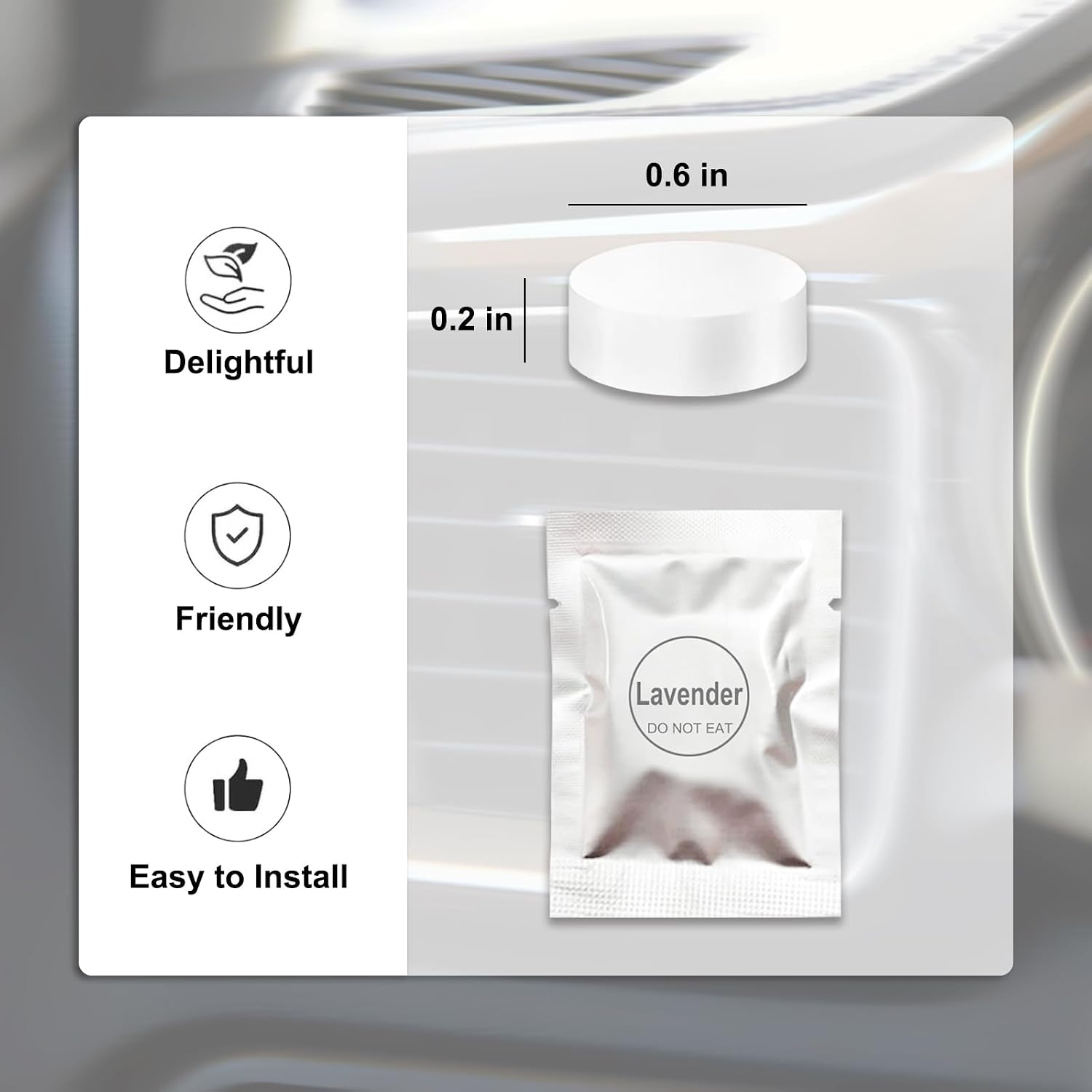 24 Pack Car Air Freshener Refills, Car Air Vent Clip Freshener Replacement Pads, Solid Fragrance Scent Refill Tablets (Lavender/Rose/Cinnamon/Lemon/Cologne/Jasmine/Ocean/Peach)