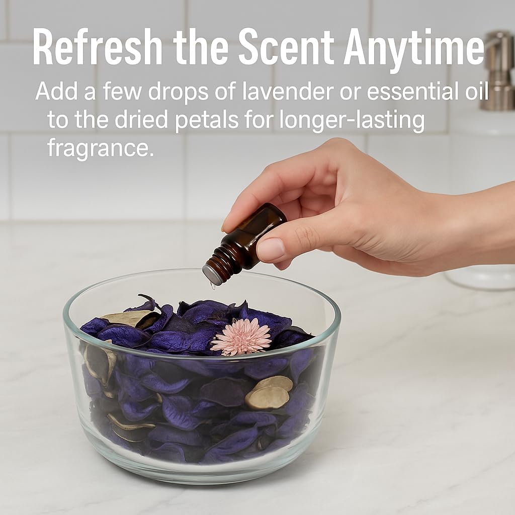 Lavender Potpourri – 2 Large Bags (8.4 oz Total) – Dried Petals for Bowl or Vase Filler, Long-Lasting Fragrance for Home, Gift, or Office