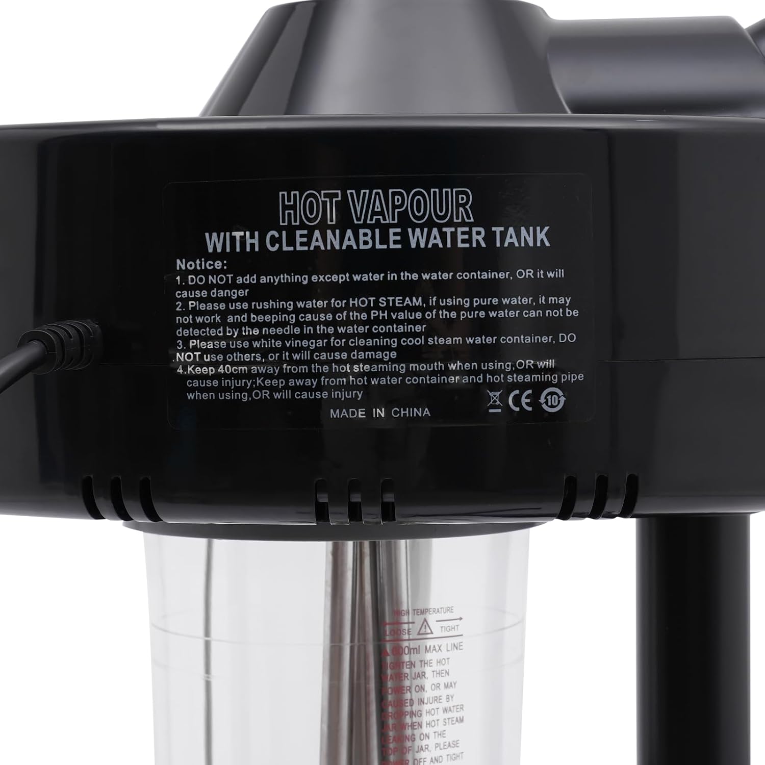 Professional Facial Steamer Ozone Single-Tube Beauty Sprayer w/Rotatable Nozzle Esthetician Steamer for Salon Beauty and Spa Shop Black