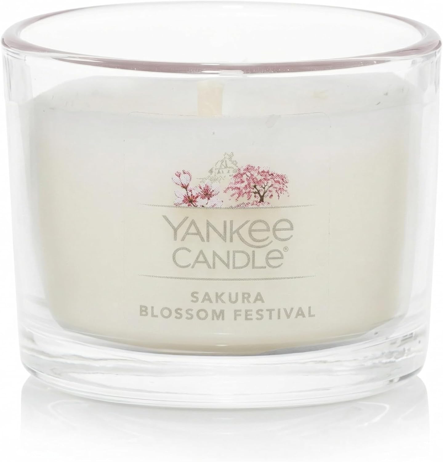 Yankee Candle Signature Votive Mini Candle Jars Blossoming Florals Variety Pack, 1 Lemon Lavender, 1 Wild Orchid, 1 Sakura Bloom Festival, 1 Lilac Blossoms Variety Pack